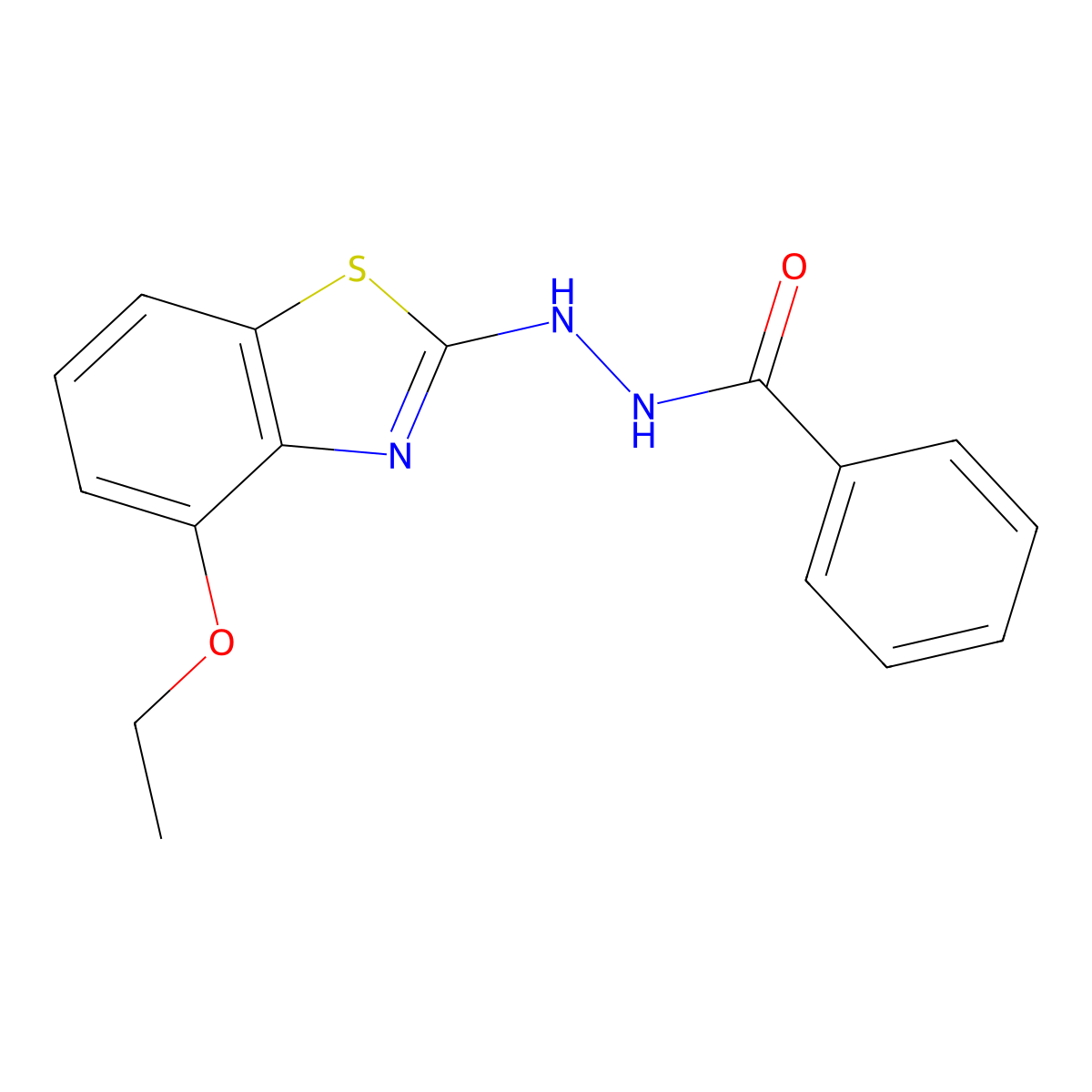 N'-(4-ethoxybenzo[d]thiazol-2-yl)benzohydrazide molecular structure, CAS 851978-55-7