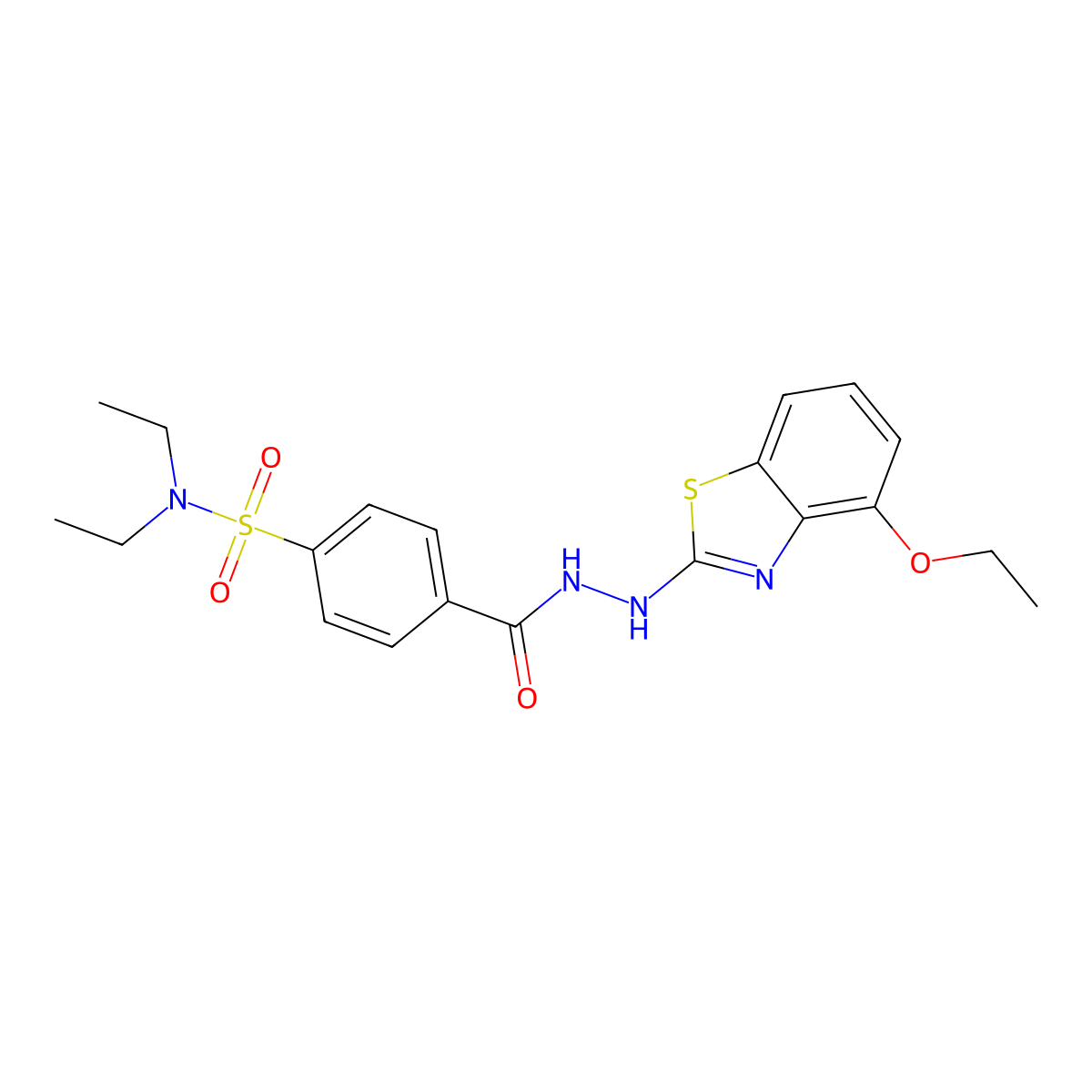 4-(2-(4-ethoxybenzo[d]thiazol-2-yl)hydrazinecarbonyl)-N,N-diethylbenzenesulfonamide molecular structure, CAS 851978-56-8