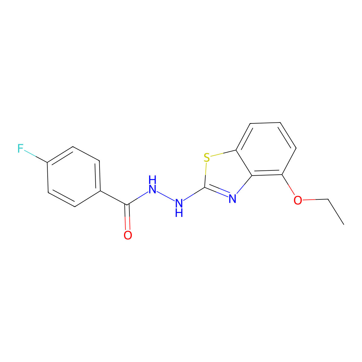N'-(4-ethoxy-1,3-benzothiazol-2-yl)-4-fluorobenzohydrazide molecular structure, CAS 851978-57-9