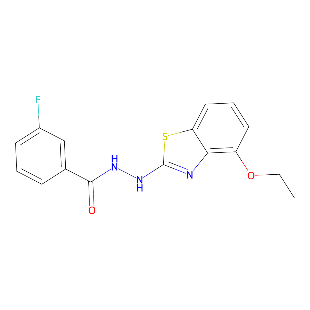 N'-(4-ethoxy-1,3-benzothiazol-2-yl)-3-fluorobenzohydrazide molecular structure, CAS 851978-58-0