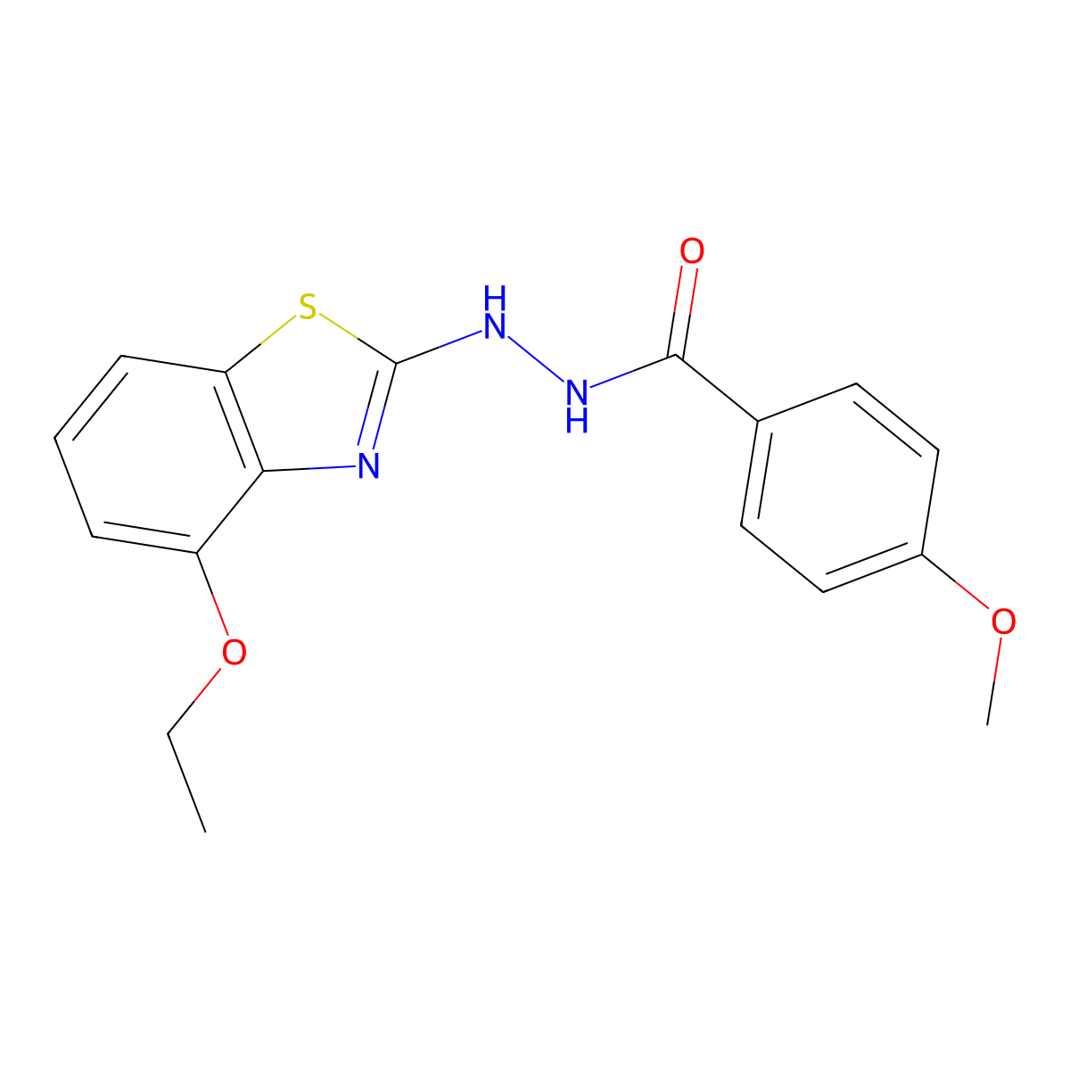 N'-(4-ethoxy-1,3-benzothiazol-2-yl)-4-methoxybenzohydrazide molecular structure, CAS 851978-59-1
