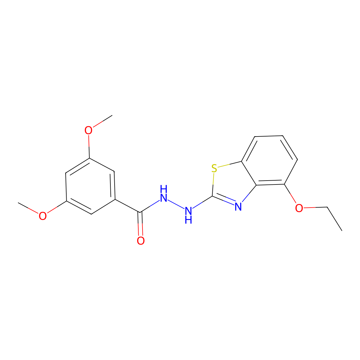 N'-(4-ethoxy-1,3-benzothiazol-2-yl)-3,5-dimethoxybenzohydrazide molecular structure, CAS 851978-60-4