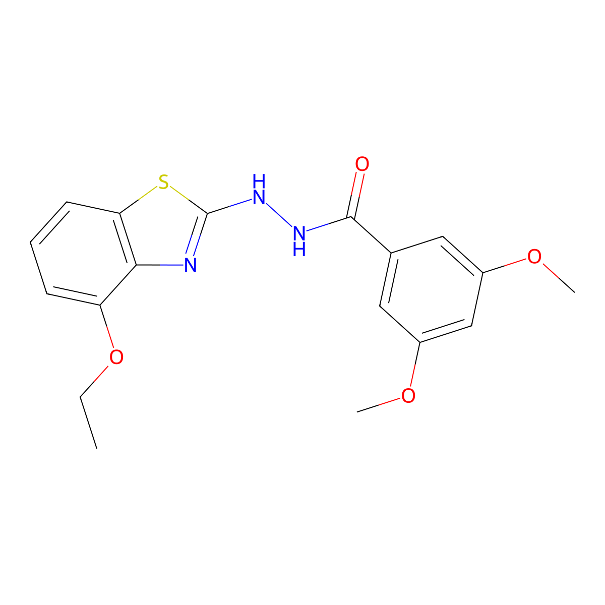N'-(4-ethoxy-1,3-benzothiazol-2-yl)-3,5-dimethoxybenzohydrazide molecular structure, CAS 851978-60-4