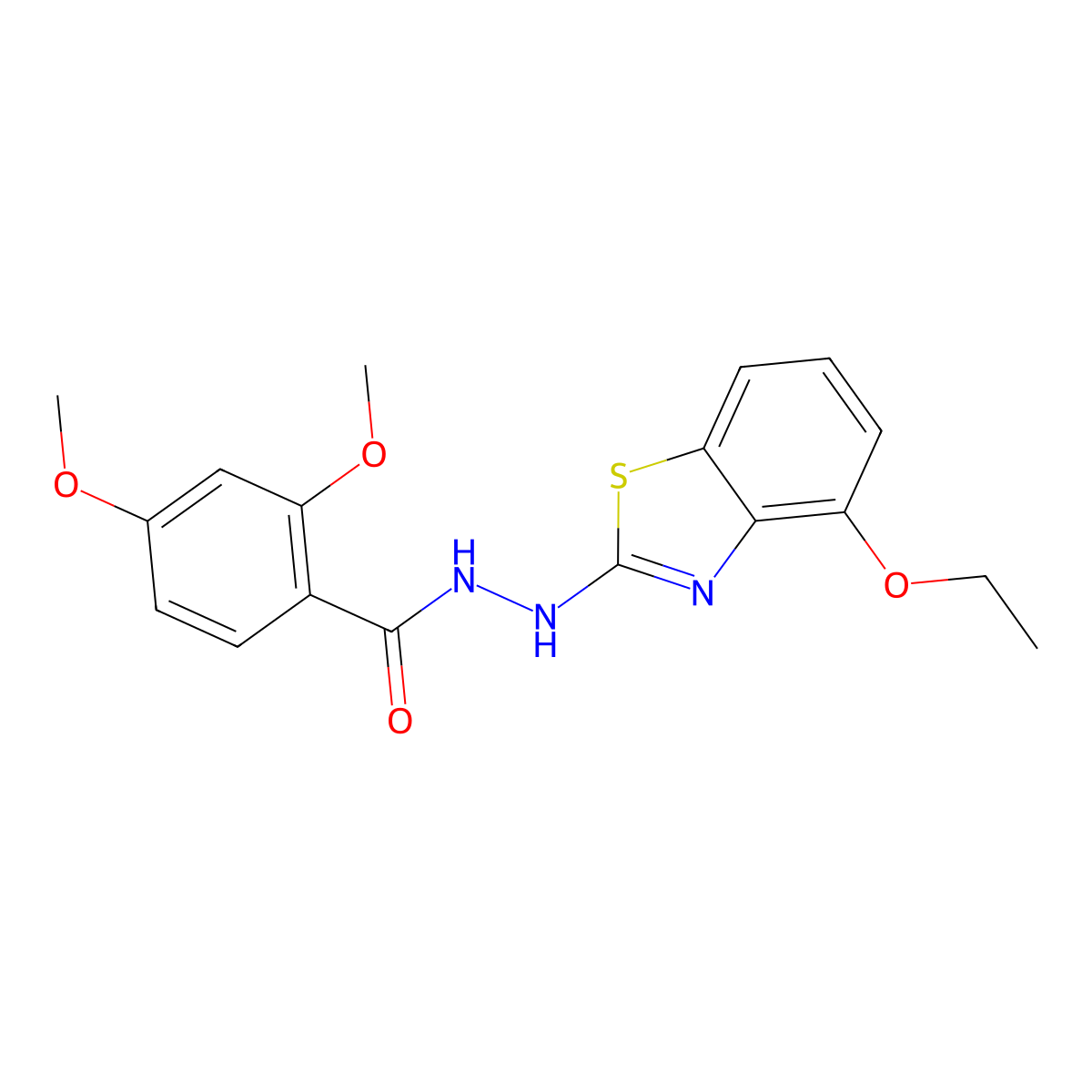 N'-(4-ethoxy-1,3-benzothiazol-2-yl)-2,4-dimethoxybenzohydrazide molecular structure, CAS 851978-61-5