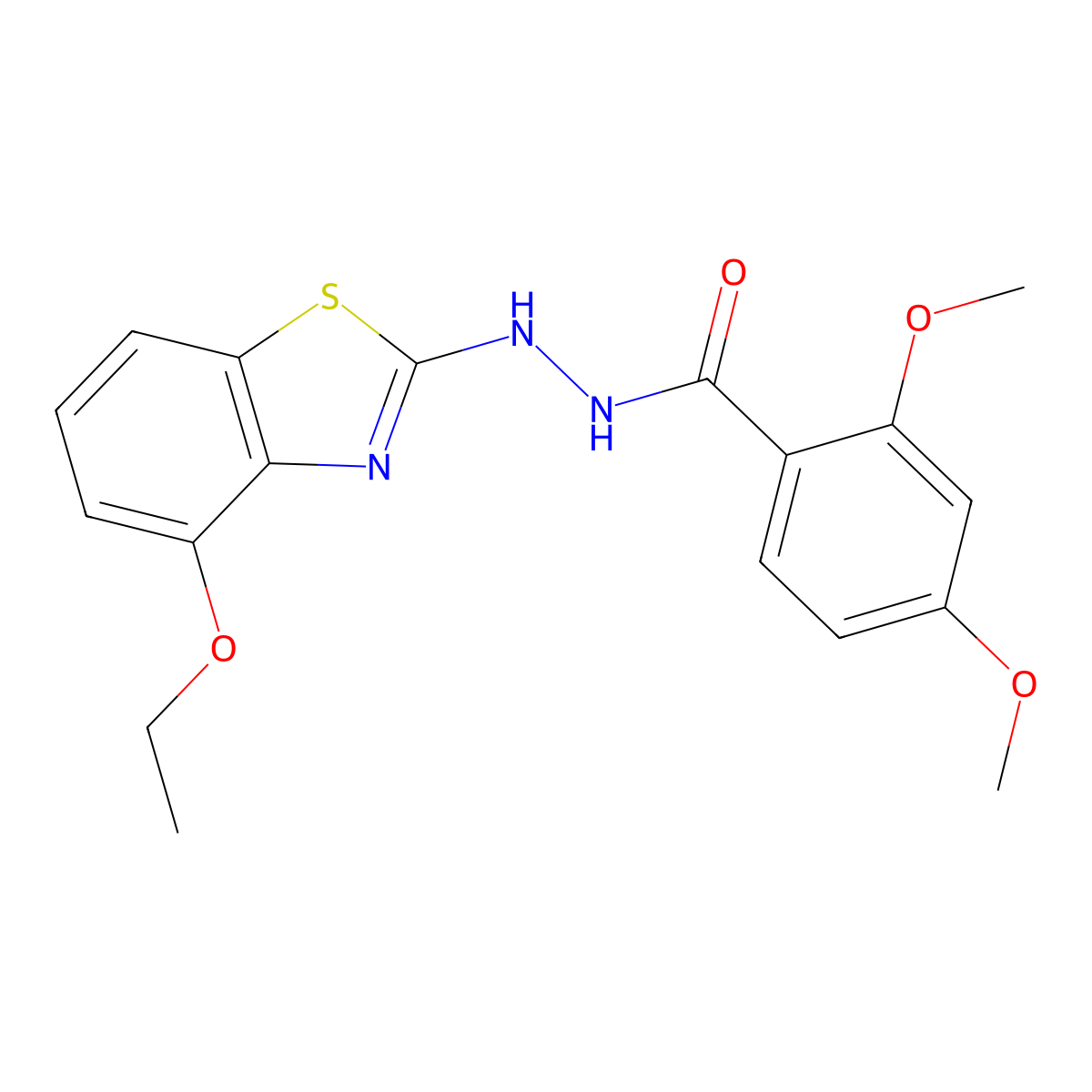 N'-(4-ethoxy-1,3-benzothiazol-2-yl)-2,4-dimethoxybenzohydrazide molecular structure, CAS 851978-61-5