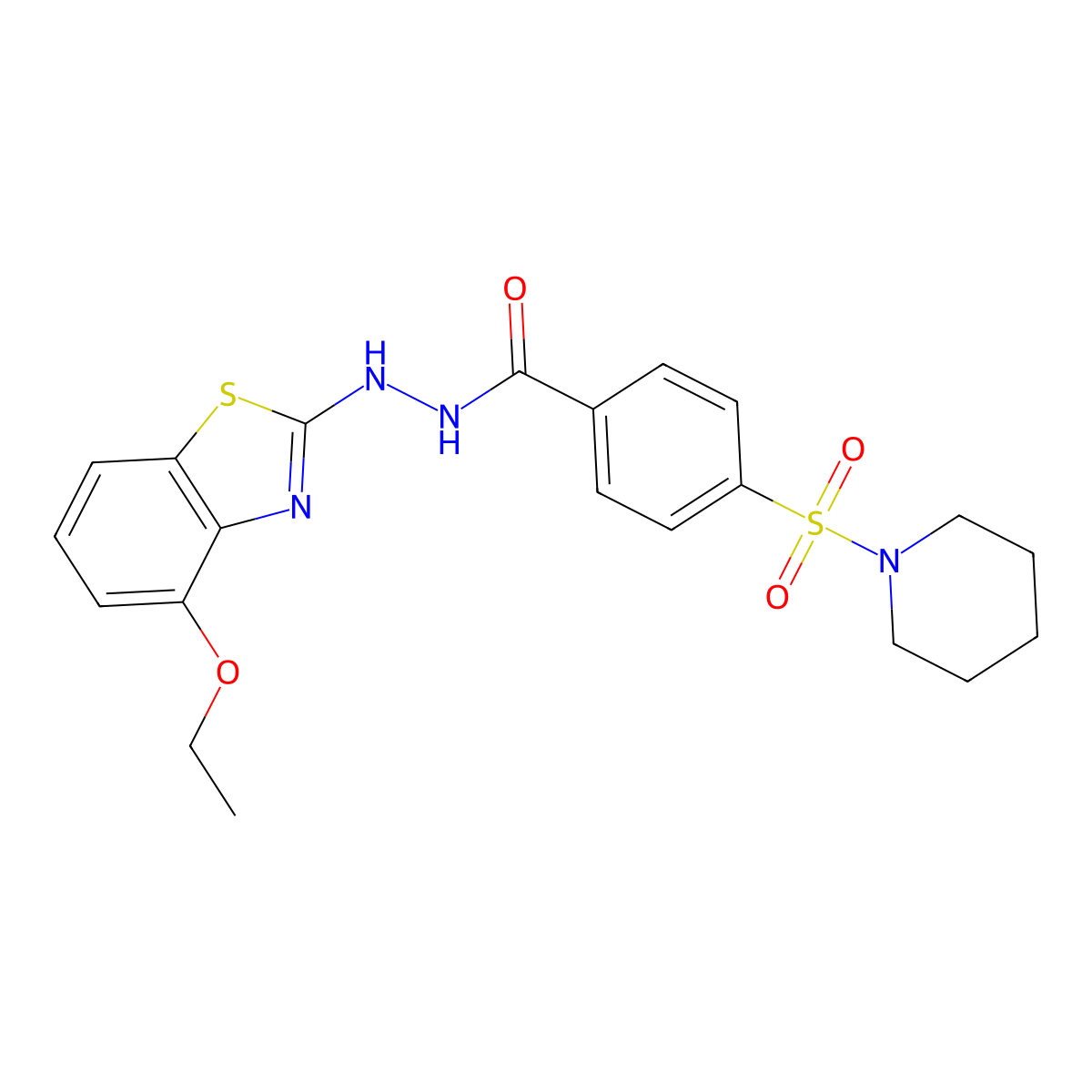 N'-(4-ethoxybenzo[d]thiazol-2-yl)-4-(piperidin-1-ylsulfonyl)benzohydrazide molecular structure, CAS 851978-62-6
