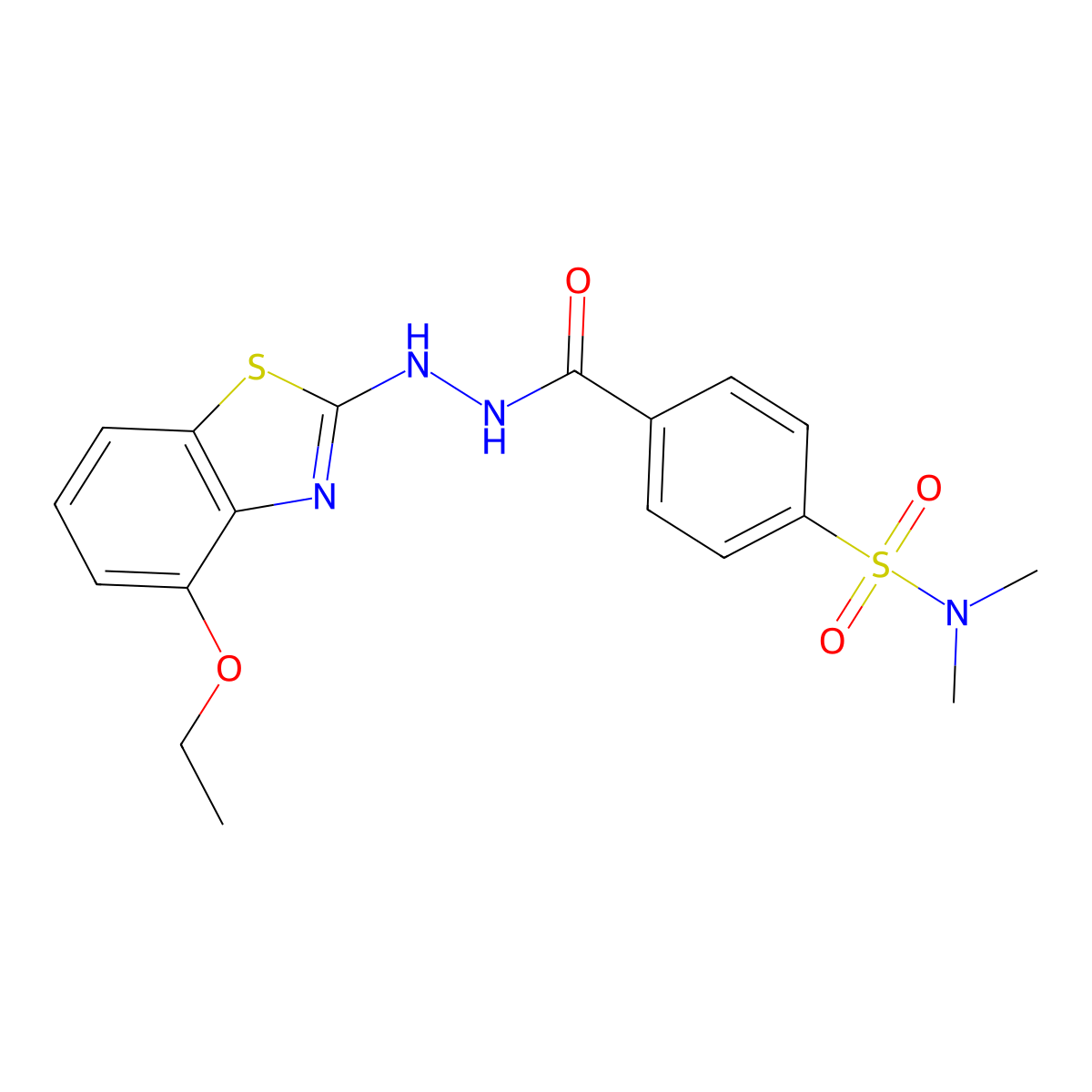 4-(2-(4-ethoxybenzo[d]thiazol-2-yl)hydrazinecarbonyl)-N,N-dimethylbenzenesulfonamide molecular structure, CAS 851978-64-8