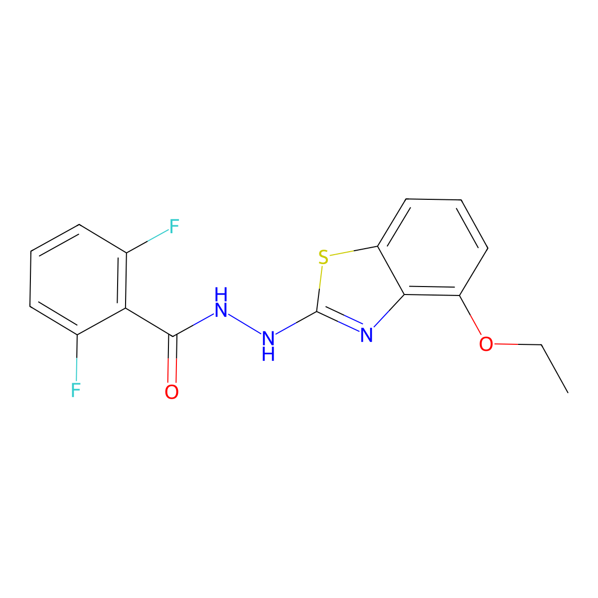 N'-(4-ethoxy-1,3-benzothiazol-2-yl)-2,6-difluorobenzohydrazide molecular structure, CAS 851978-66-0