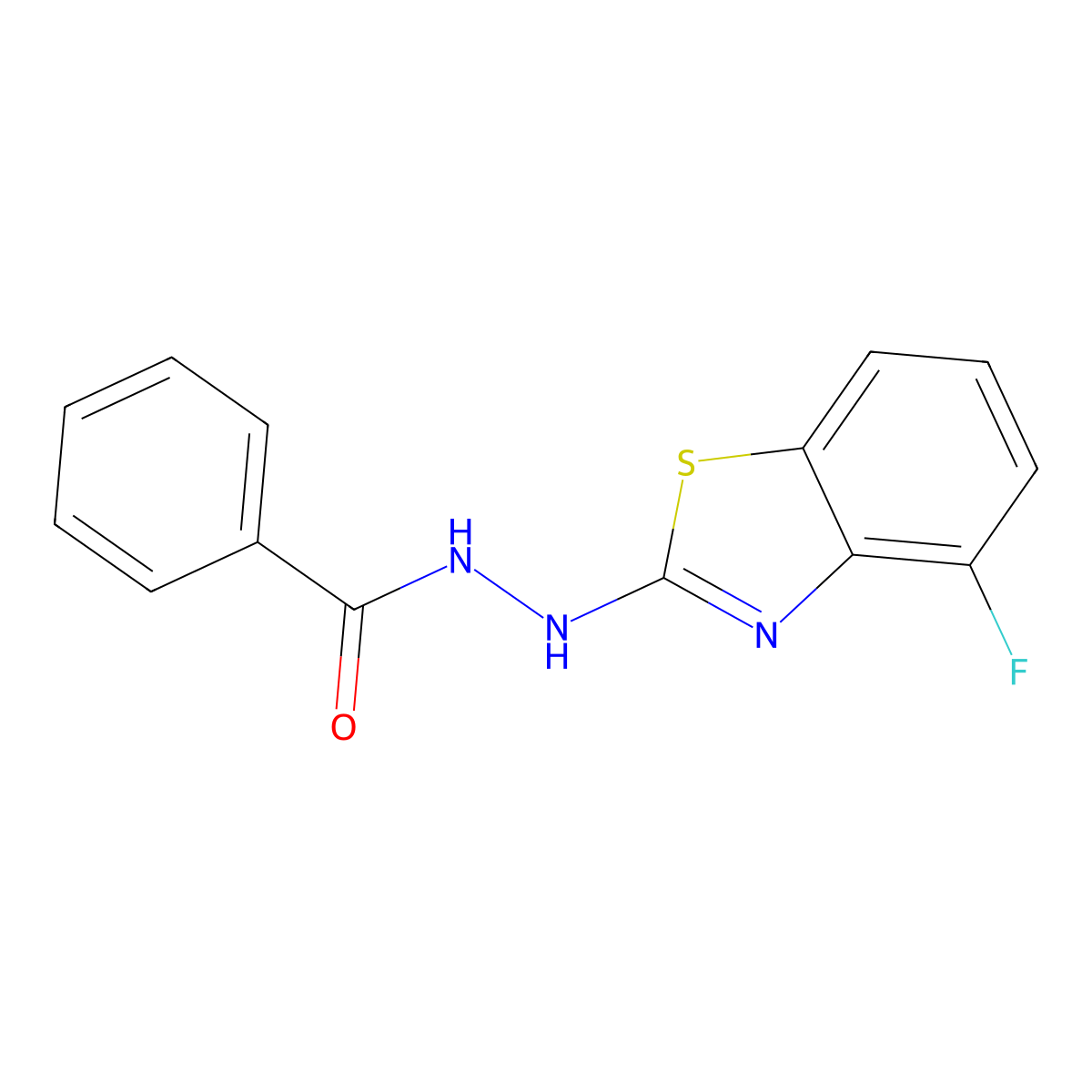 N'-(4-fluoro-1,3-benzothiazol-2-yl)benzohydrazide molecular structure, CAS 851978-67-1