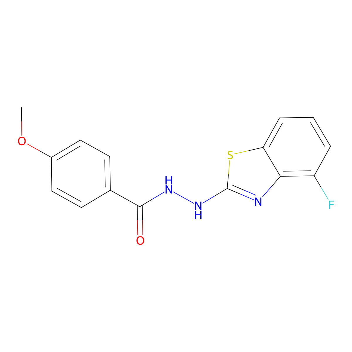 N'-(4-fluorobenzo[d]thiazol-2-yl)-4-methoxybenzohydrazide molecular structure, CAS 851978-72-8