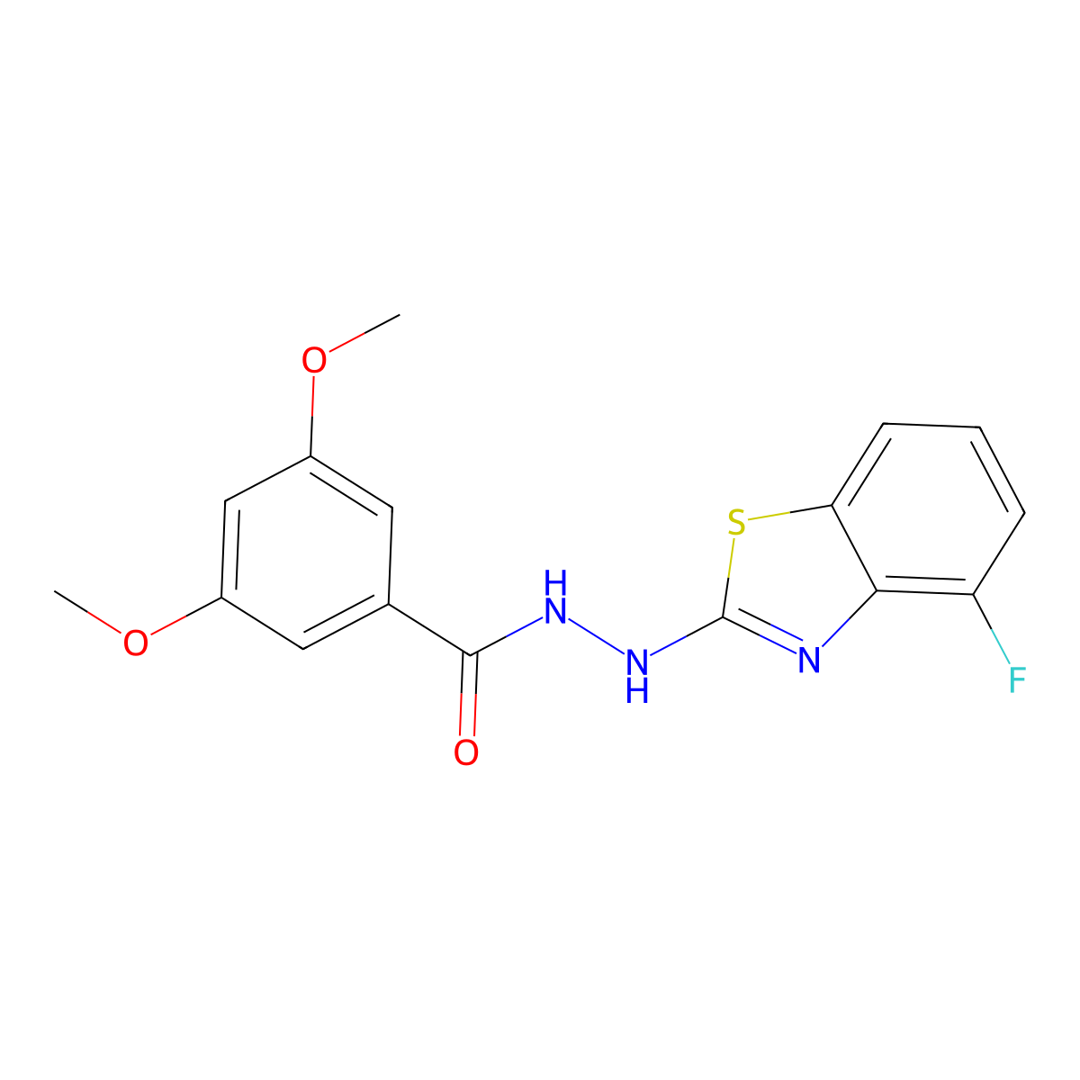 N'-(4-fluoro-1,3-benzothiazol-2-yl)-3,5-dimethoxybenzohydrazide molecular structure, CAS 851978-73-9