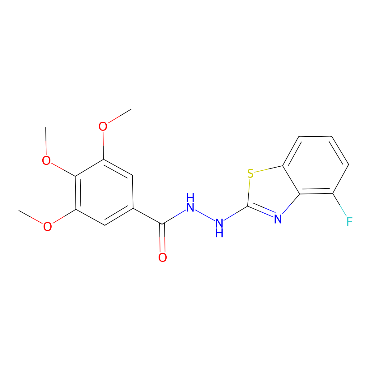 N'-(4-fluoro-1,3-benzothiazol-2-yl)-3,4,5-trimethoxybenzohydrazide molecular structure, CAS 851978-75-1