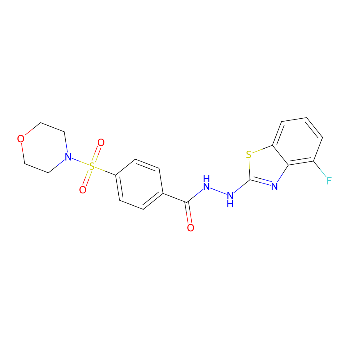N'-(4-fluorobenzo[d]thiazol-2-yl)-4-(morpholinosulfonyl)benzohydrazide molecular structure, CAS 851978-77-3
