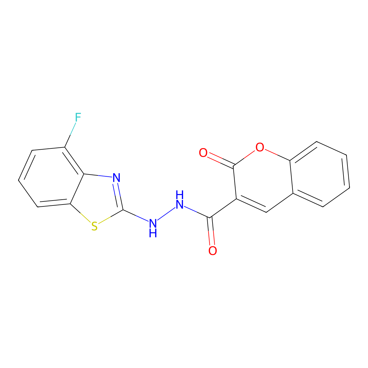 N'-(4-fluorobenzo[d]thiazol-2-yl)-2-oxo-2H-chromene-3-carbohydrazide molecular structure, CAS 851978-85-3