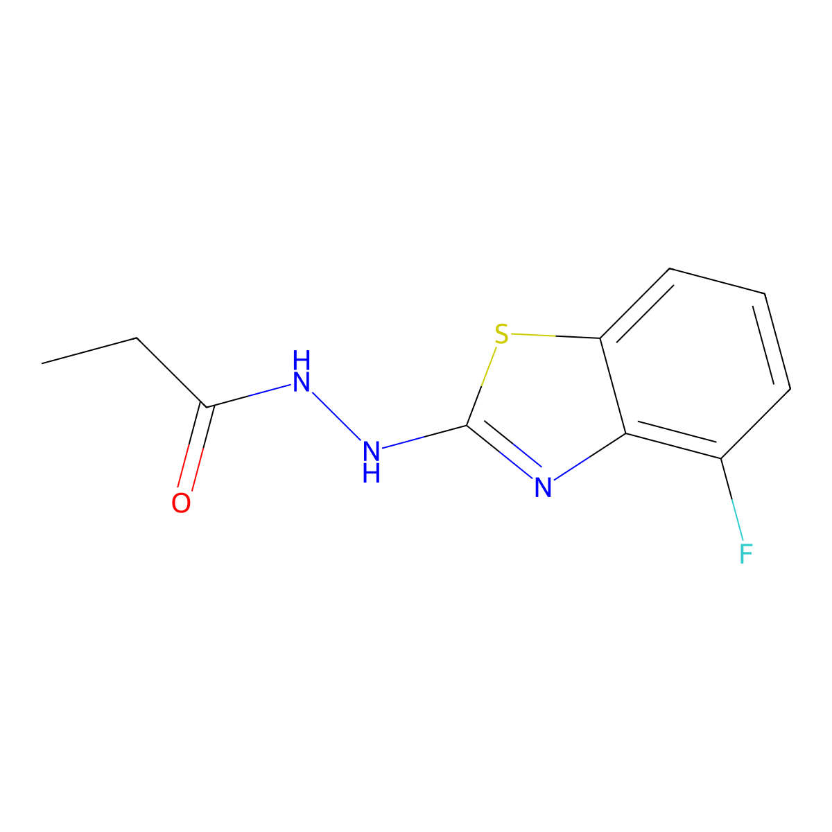 N'-(4-fluoro-1,3-benzothiazol-2-yl)propanehydrazide molecular structure, CAS 851978-94-4