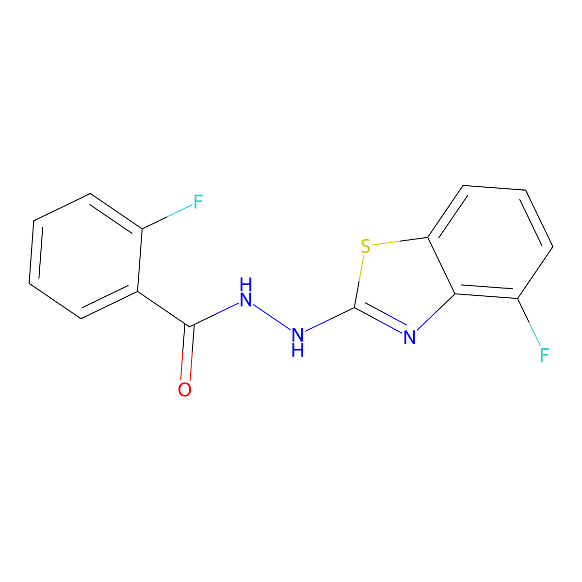 2-fluoro-N'-(4-fluorobenzo[d]thiazol-2-yl)benzohydrazide molecular structure, CAS 851978-95-5