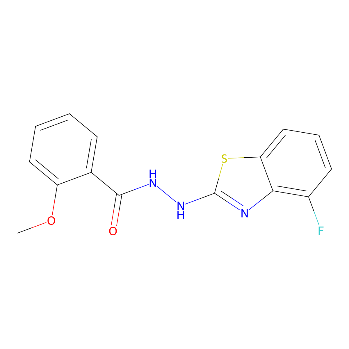 N'-(4-fluoro-1,3-benzothiazol-2-yl)-2-methoxybenzohydrazide molecular structure, CAS 851978-96-6
