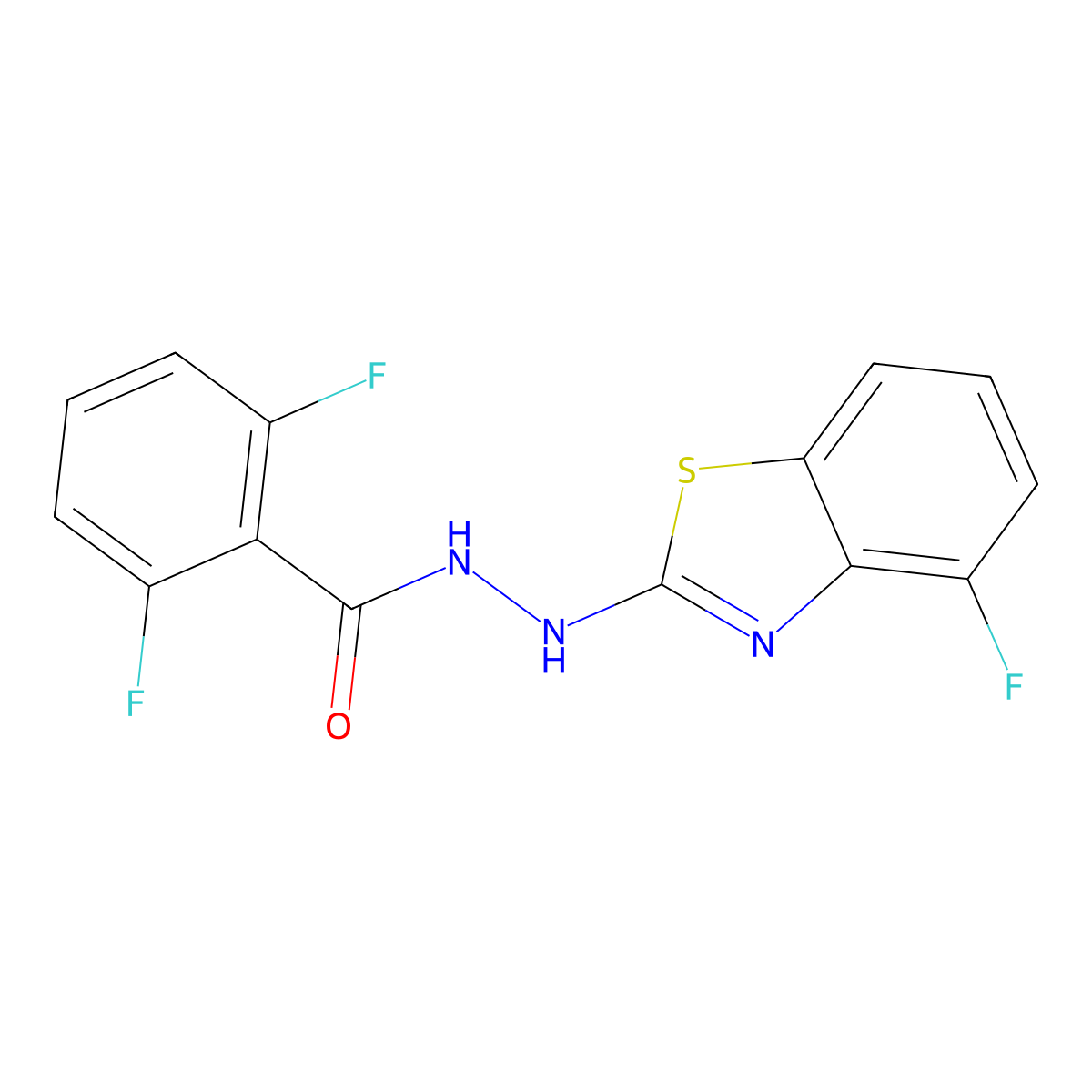 2,6-difluoro-N'-(4-fluoro-1,3-benzothiazol-2-yl)benzohydrazide molecular structure, CAS 851978-97-7