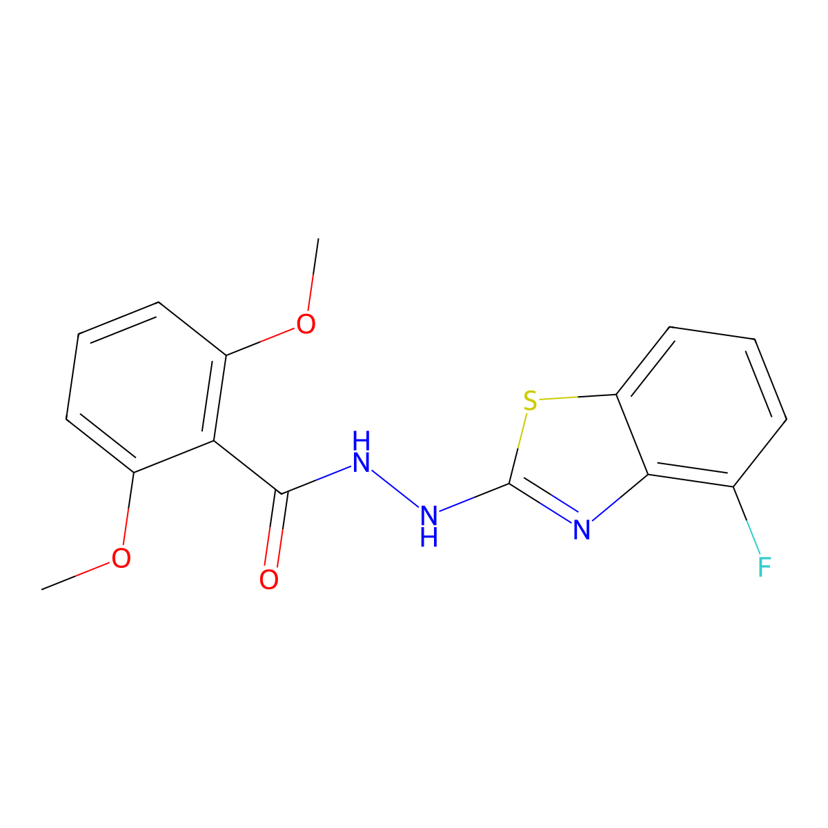N'-(4-fluoro-1,3-benzothiazol-2-yl)-2,6-dimethoxybenzohydrazide molecular structure, CAS 851978-99-9