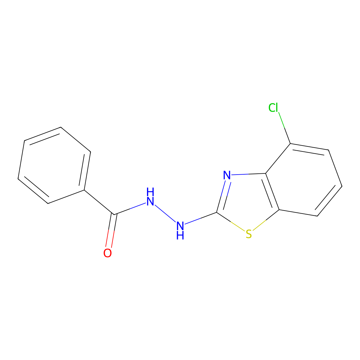 N'-(4-chloro-1,3-benzothiazol-2-yl)benzohydrazide molecular structure, CAS 851979-05-0