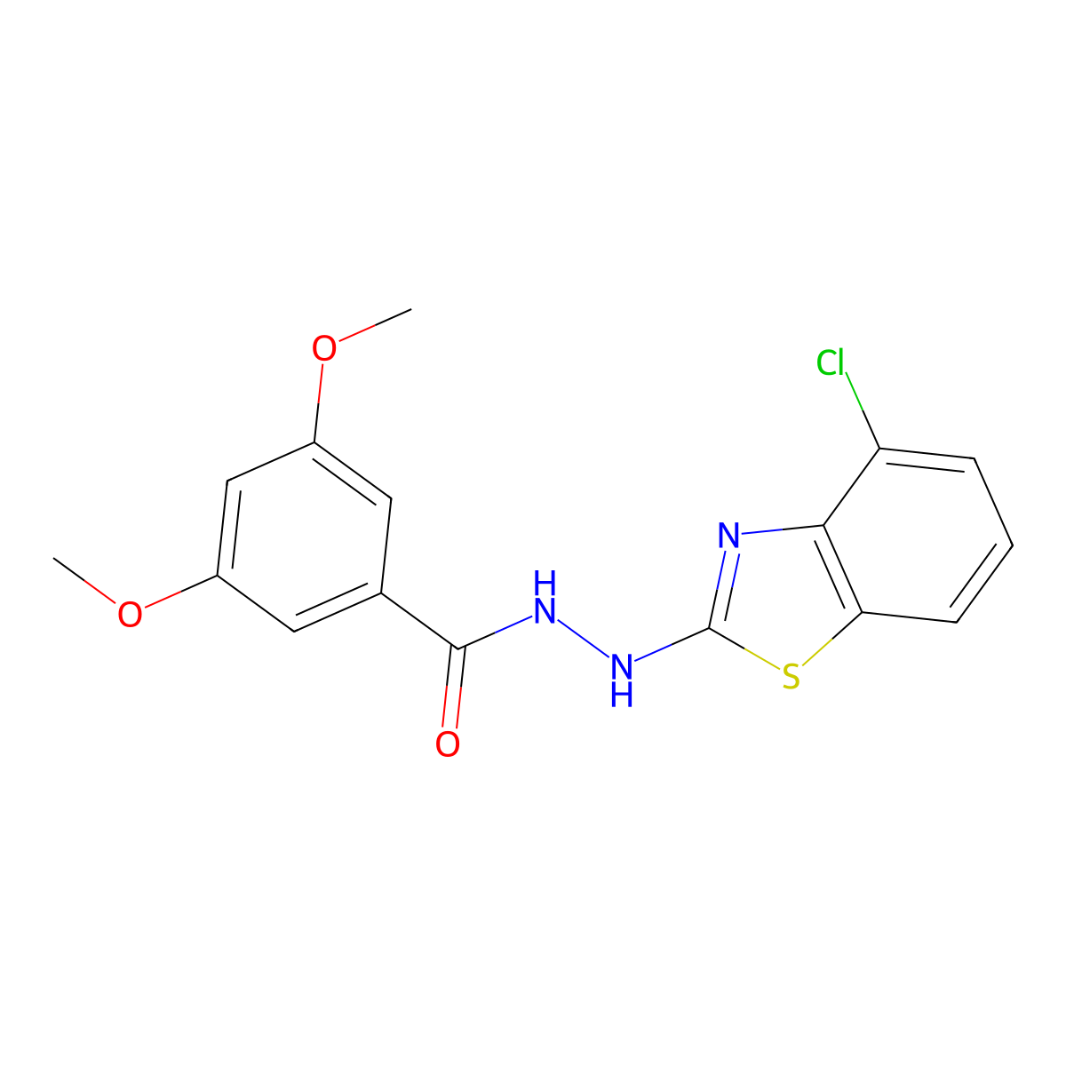 N'-(4-chloro-1,3-benzothiazol-2-yl)-3,5-dimethoxybenzohydrazide molecular structure, CAS 851979-11-8