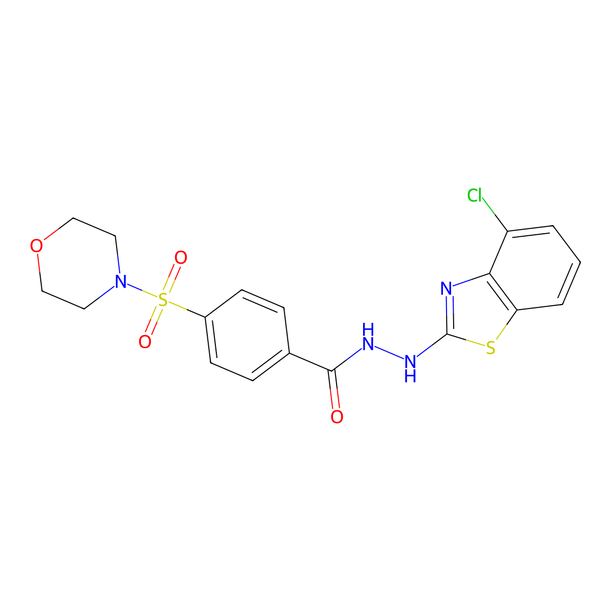 N'-(4-chlorobenzo[d]thiazol-2-yl)-4-(morpholinosulfonyl)benzohydrazide molecular structure, CAS 851979-15-2