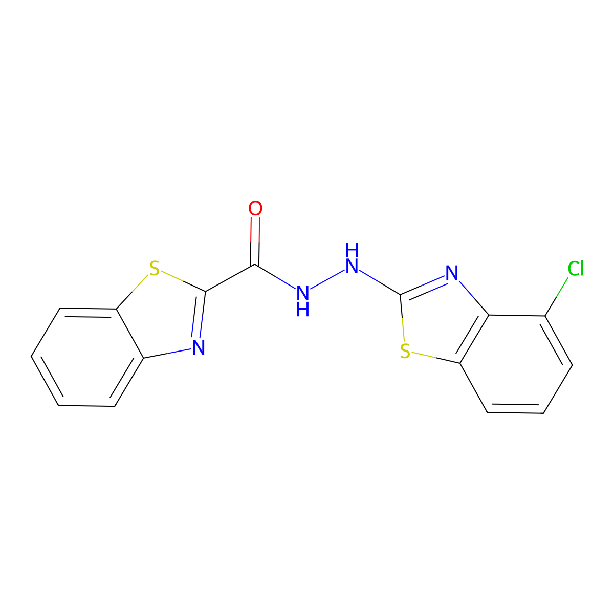 N'-(4-chloro-1,3-benzothiazol-2-yl)-1,3-benzothiazole-2-carbohydrazide molecular structure, CAS 851979-18-5