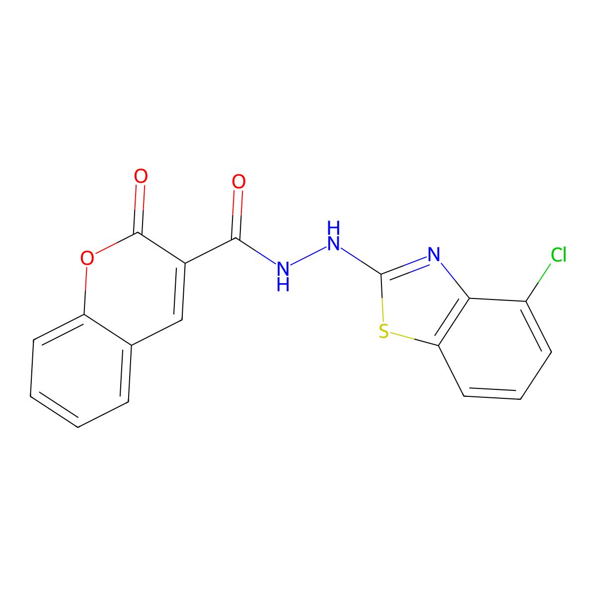 N'-(4-chlorobenzo[d]thiazol-2-yl)-2-oxo-2H-chromene-3-carbohydrazide molecular structure, CAS 851979-22-1