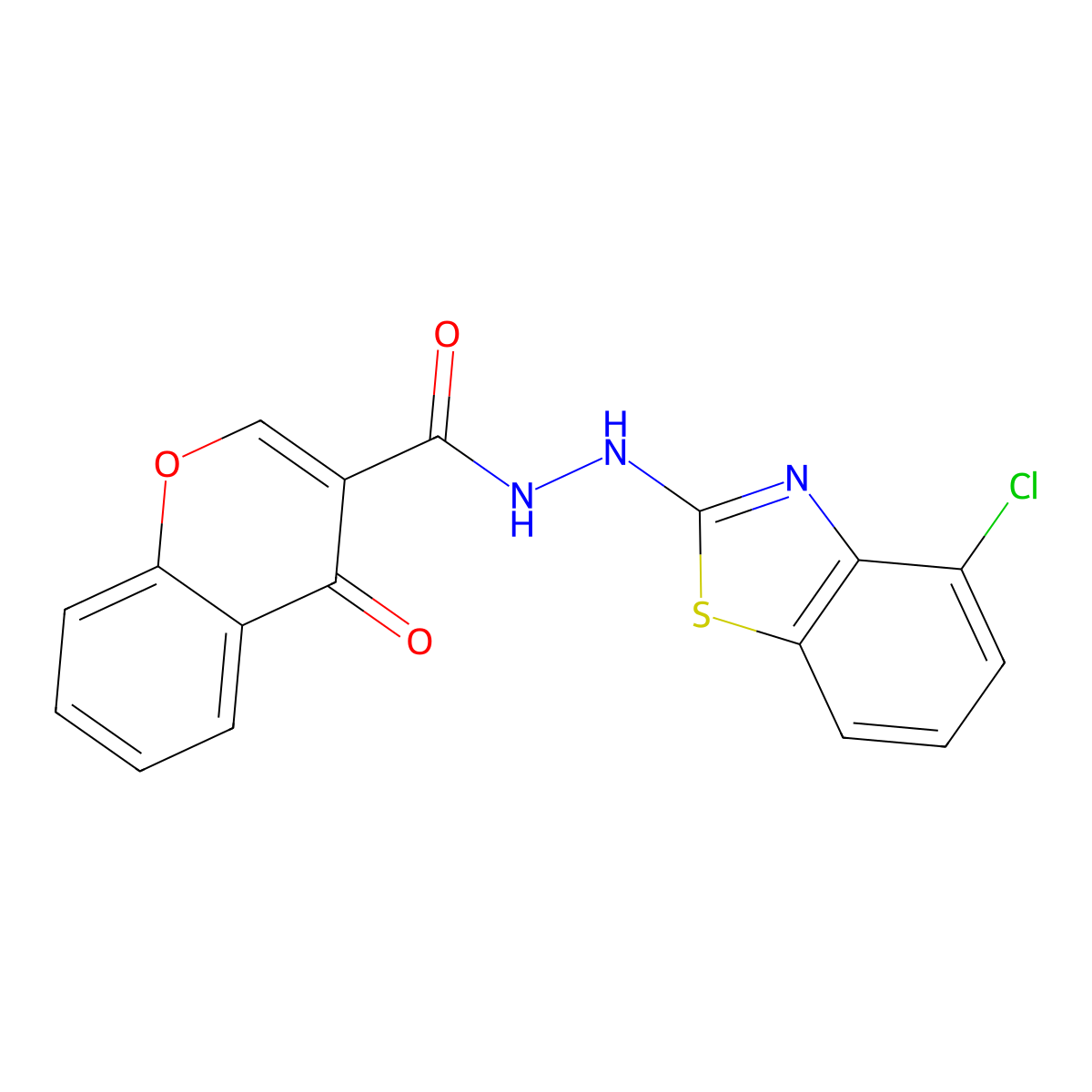 N'-(4-chlorobenzo[d]thiazol-2-yl)-4-oxo-4H-chromene-3-carbohydrazide molecular structure, CAS 851979-27-6