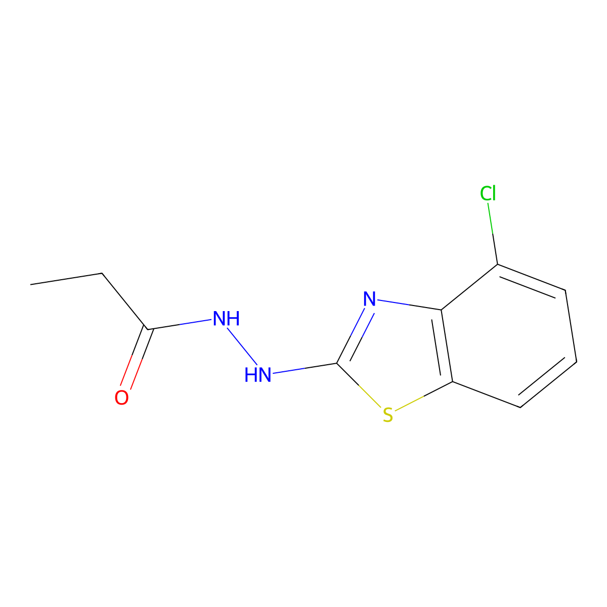N'-(4-chloro-1,3-benzothiazol-2-yl)propanehydrazide molecular structure, CAS 851979-31-2