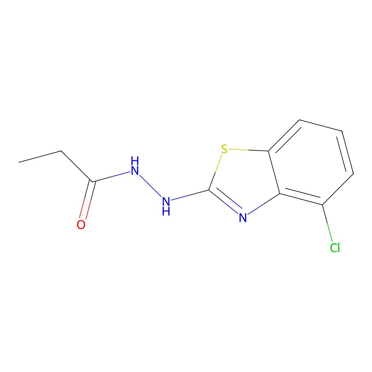 N'-(4-chloro-1,3-benzothiazol-2-yl)propanehydrazide molecular structure, CAS 851979-31-2