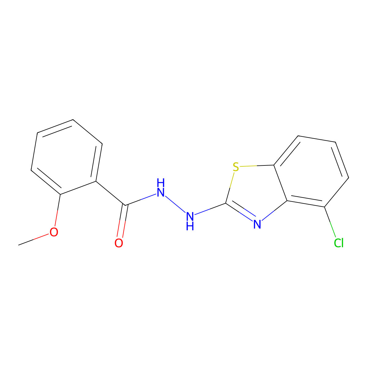 N'-(4-chloro-1,3-benzothiazol-2-yl)-2-methoxybenzohydrazide molecular structure, CAS 851979-33-4