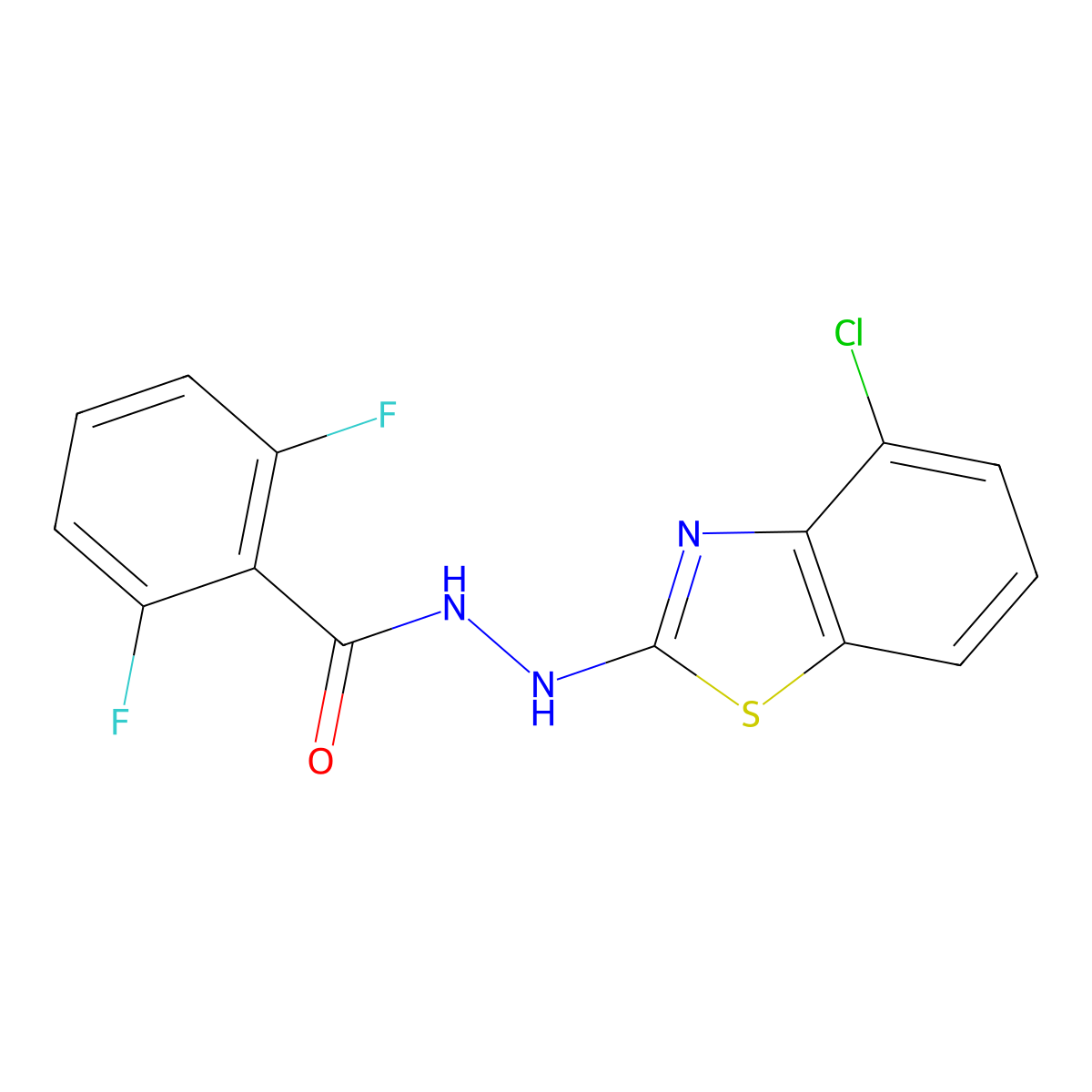 N'-(4-chloro-1,3-benzothiazol-2-yl)-2,6-difluorobenzohydrazide molecular structure, CAS 851979-34-5