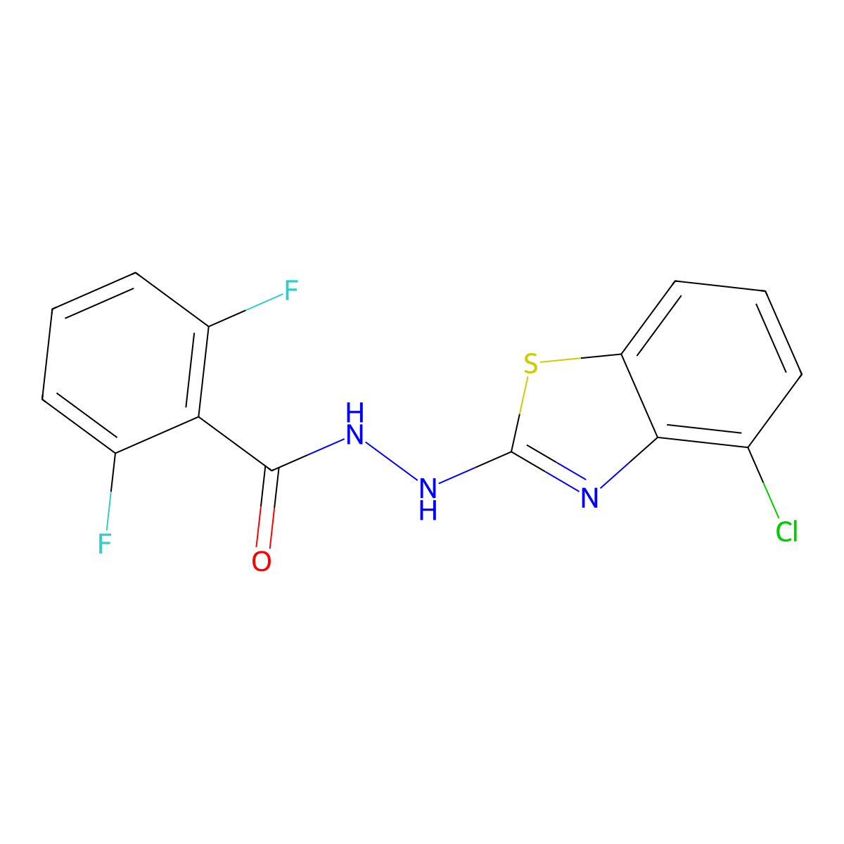 N'-(4-chloro-1,3-benzothiazol-2-yl)-2,6-difluorobenzohydrazide molecular structure, CAS 851979-34-5