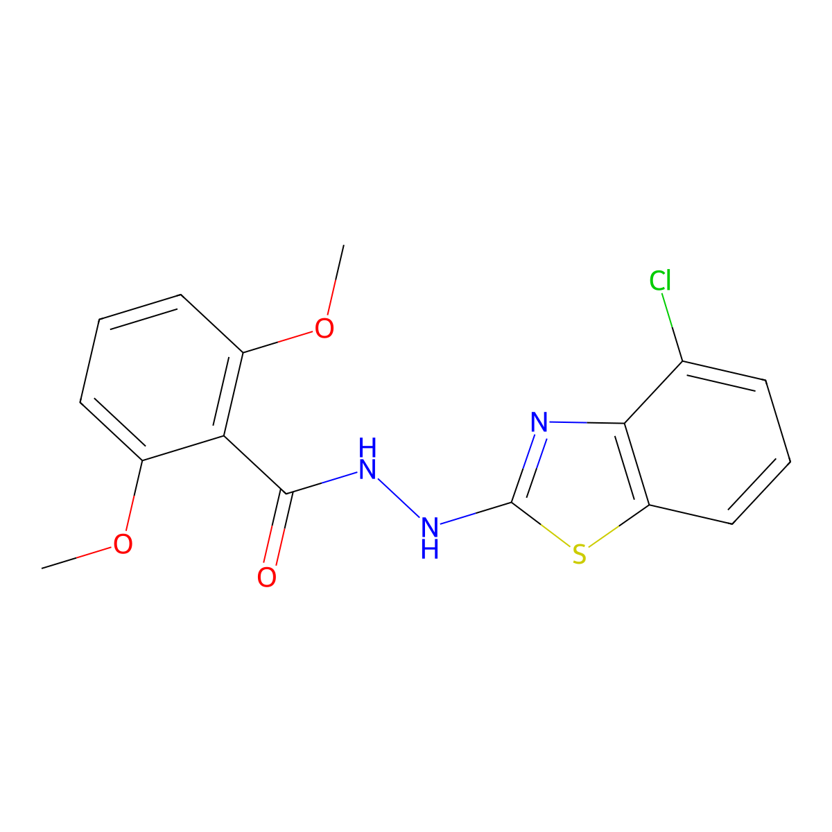 N'-(4-chloro-1,3-benzothiazol-2-yl)-2,6-dimethoxybenzohydrazide molecular structure, CAS 851979-36-7