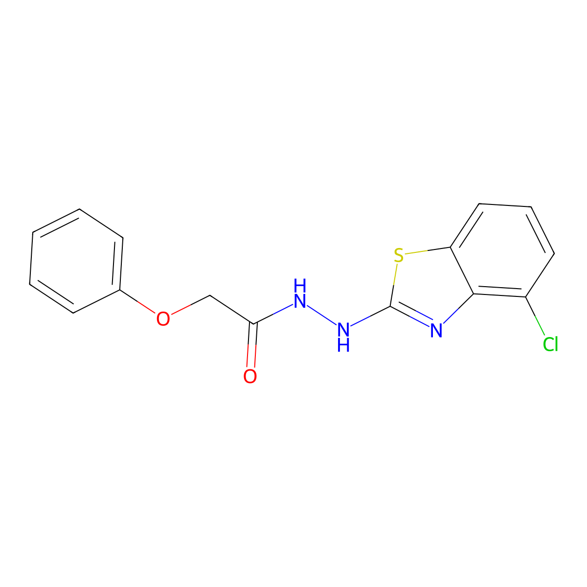 N'-(4-chloro-1,3-benzothiazol-2-yl)-2-phenoxyacetohydrazide molecular structure, CAS 851979-40-3