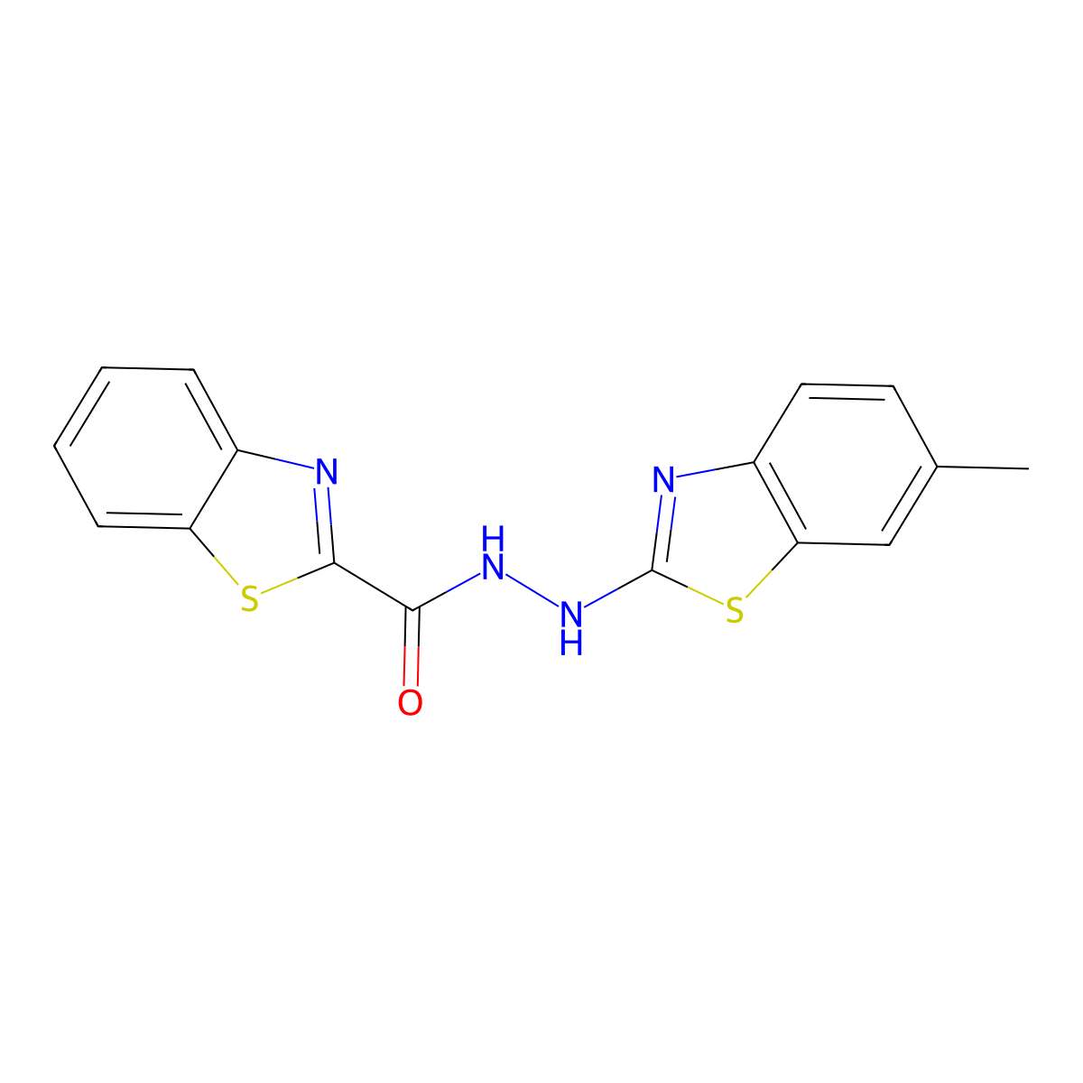 N'-(6-methylbenzo[d]thiazol-2-yl)benzo[d]thiazole-2-carbohydrazide molecular structure, CAS 851979-55-0