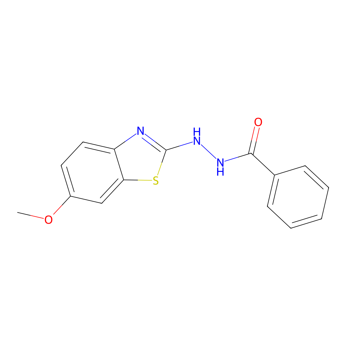N'-(6-methoxybenzo[d]thiazol-2-yl)benzohydrazide molecular structure, CAS 851979-66-3