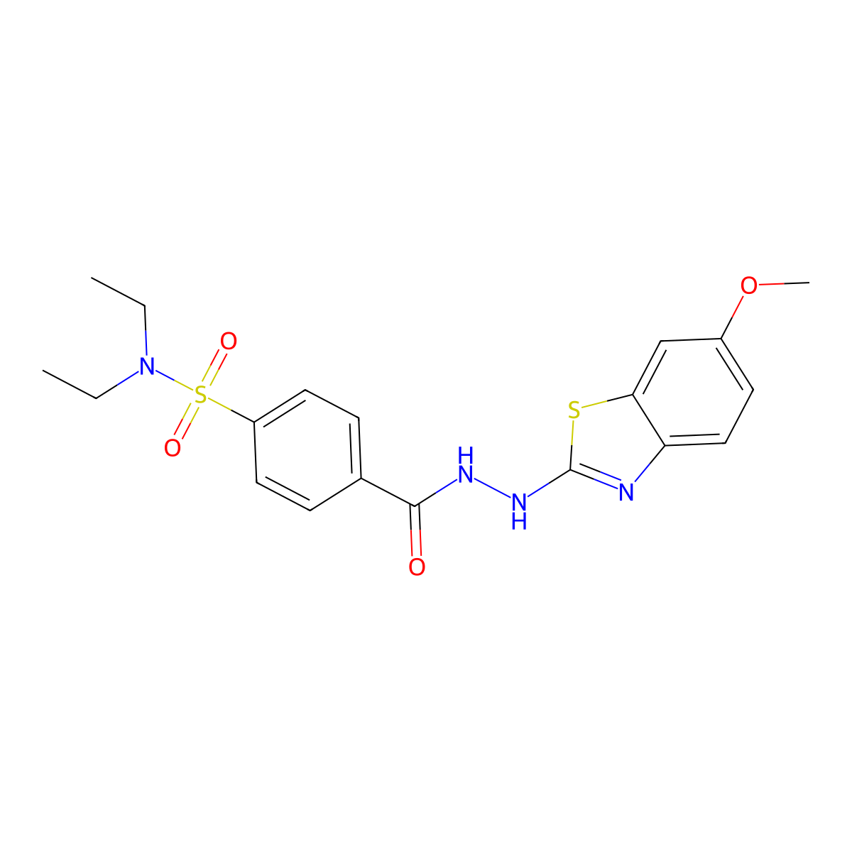 N,N-diethyl-4-(2-(6-methoxybenzo[d]thiazol-2-yl)hydrazinecarbonyl)benzenesulfonamide molecular structure, CAS 851979-67-4