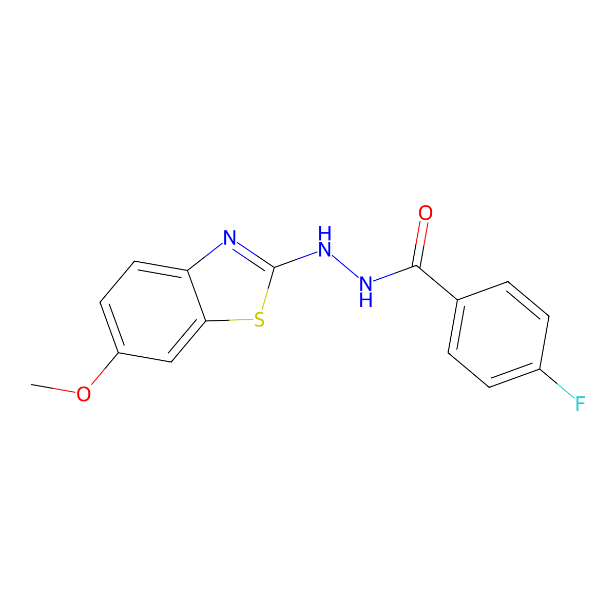 4-fluoro-N'-(6-methoxy-1,3-benzothiazol-2-yl)benzohydrazide molecular structure, CAS 851979-68-5