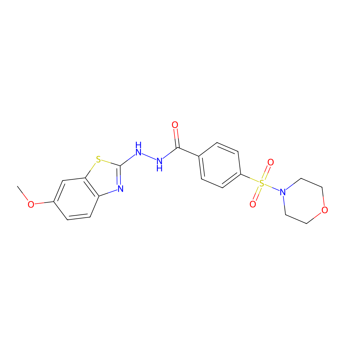 N'-(6-methoxybenzo[d]thiazol-2-yl)-4-(morpholinosulfonyl)benzohydrazide molecular structure, CAS 851979-74-3