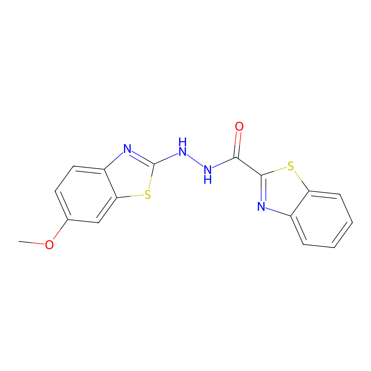 N'-(6-methoxy-1,3-benzothiazol-2-yl)-1,3-benzothiazole-2-carbohydrazide molecular structure, CAS 851979-78-7