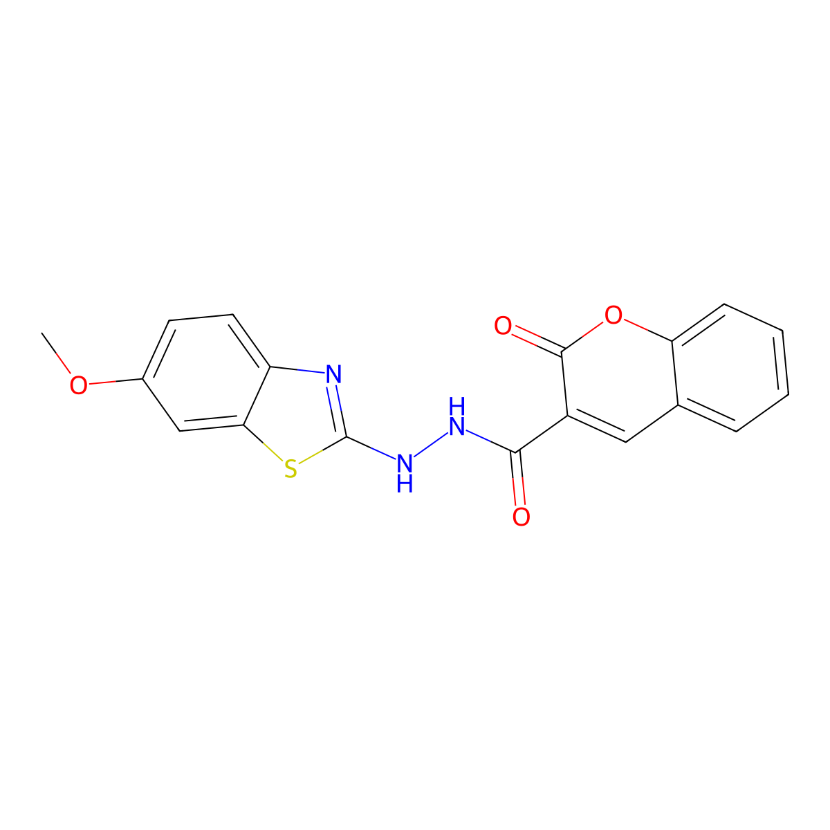 N'-(6-methoxybenzo[d]thiazol-2-yl)-2-oxo-2H-chromene-3-carbohydrazide molecular structure, CAS 851979-82-3