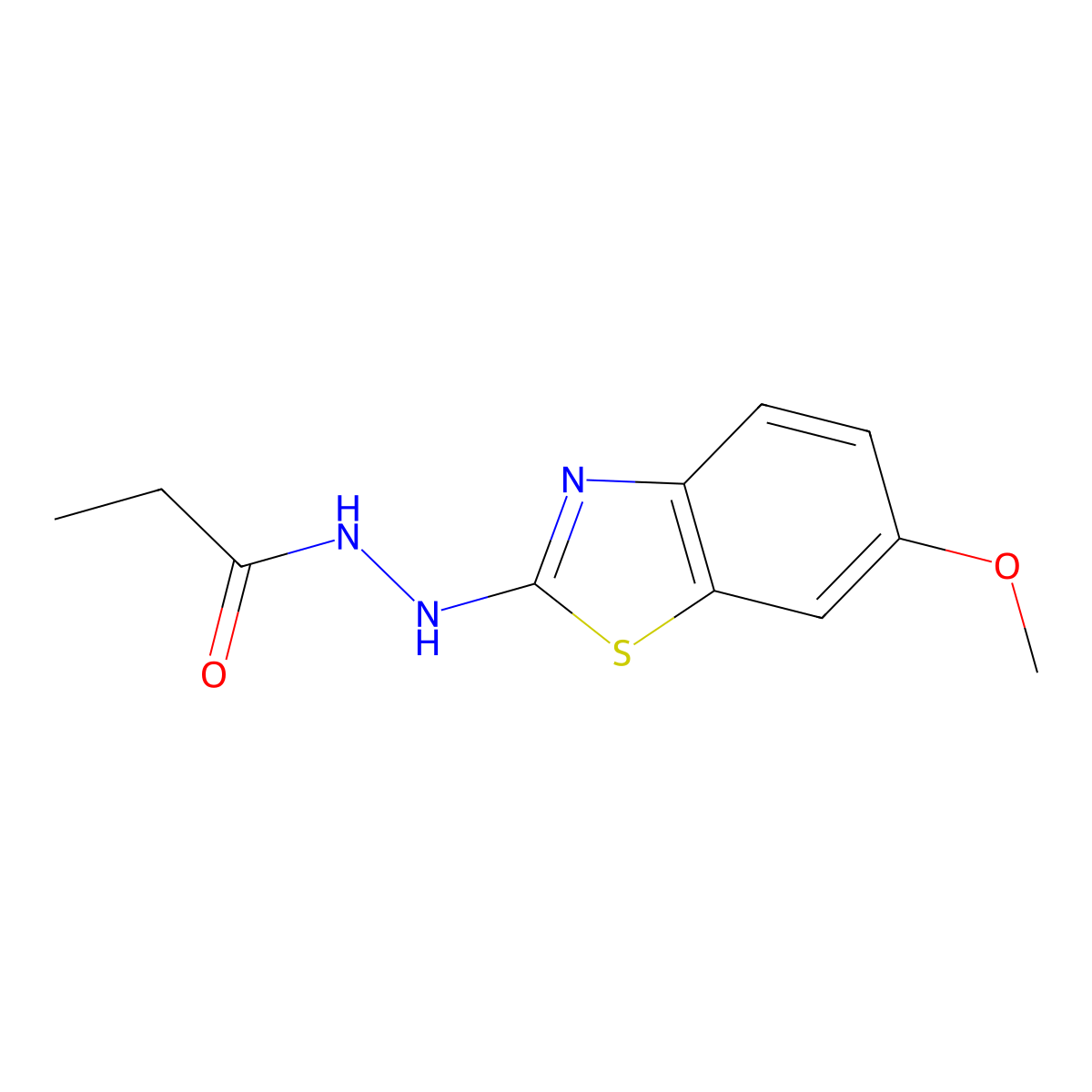N'-(6-methoxy-1,3-benzothiazol-2-yl)propanehydrazide molecular structure, CAS 851979-88-9