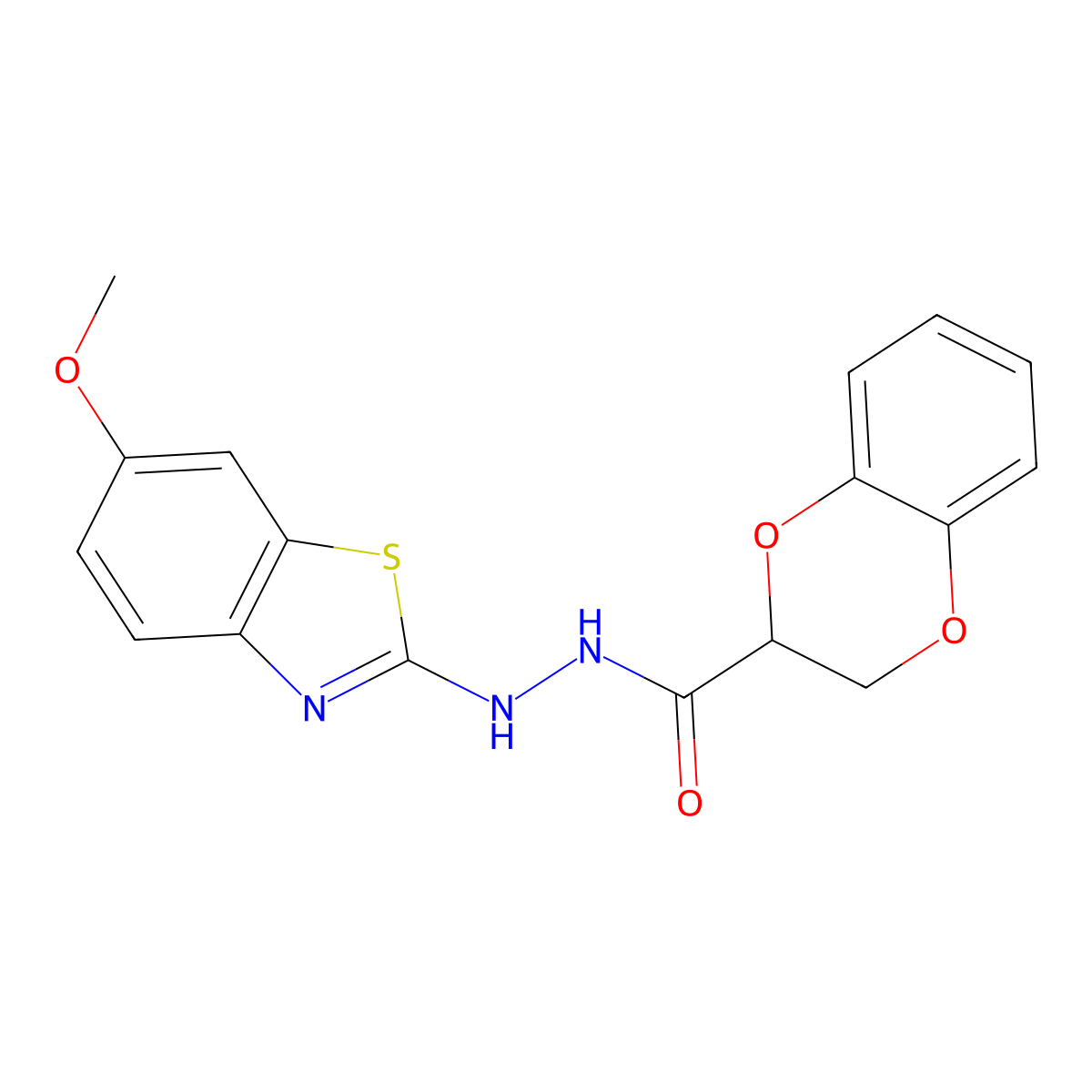 N'-(6-methoxybenzo[d]thiazol-2-yl)-2,3-dihydrobenzo[b][1,4]dioxine-2-carbohydrazide molecular structure, CAS 851979-93-6