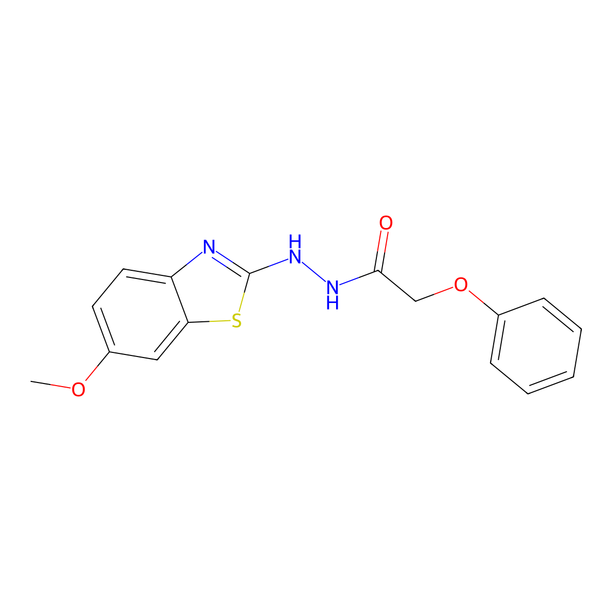 N'-(6-methoxybenzo[d]thiazol-2-yl)-2-phenoxyacetohydrazide molecular structure, CAS 851979-95-8