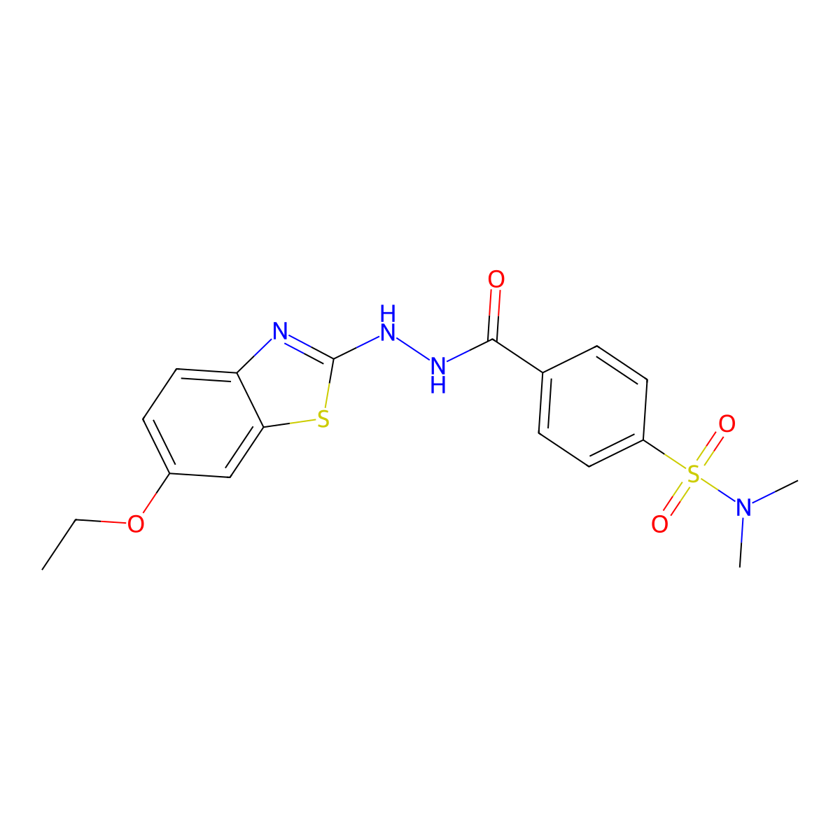 4-(2-(6-ethoxybenzo[d]thiazol-2-yl)hydrazinecarbonyl)-N,N-dimethylbenzenesulfonamide molecular structure, CAS 851979-96-9
