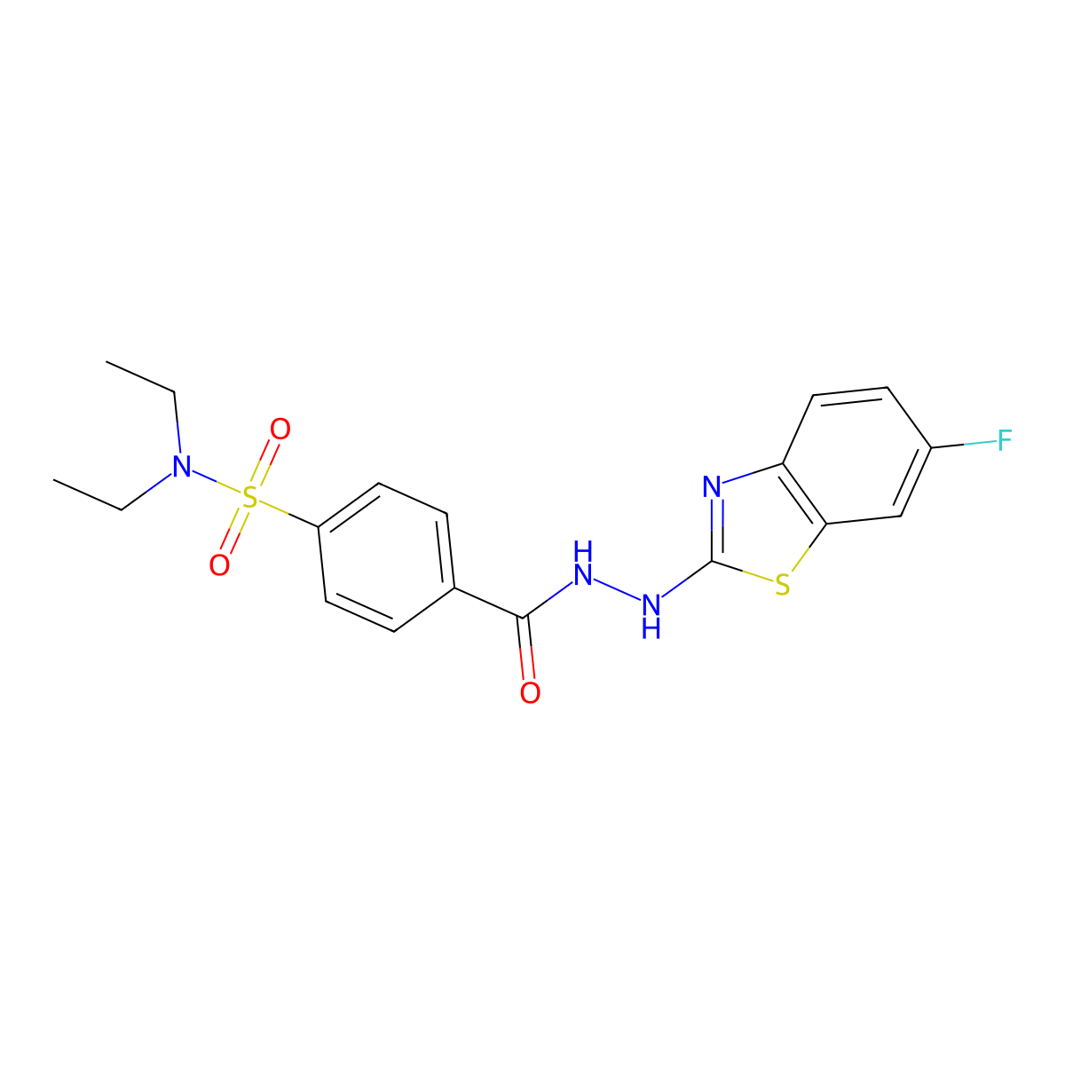 N,N-diethyl-4-(2-(6-fluorobenzo[d]thiazol-2-yl)hydrazinecarbonyl)benzenesulfonamide molecular structure, CAS 851979-98-1