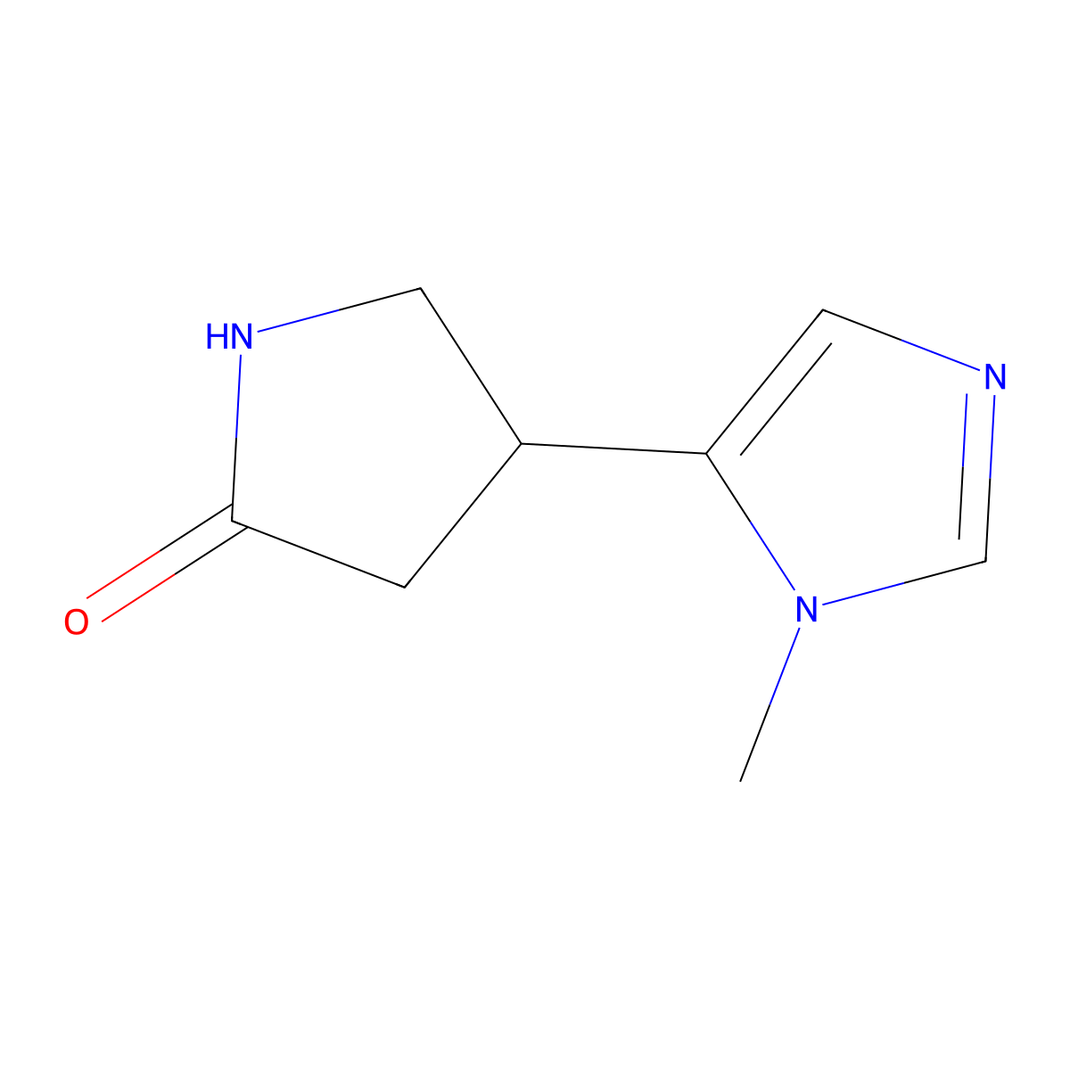 4-(1-methyl-1H-imidazol-5-yl)pyrrolidin-2-one molecular structure, CAS 85198-91-0