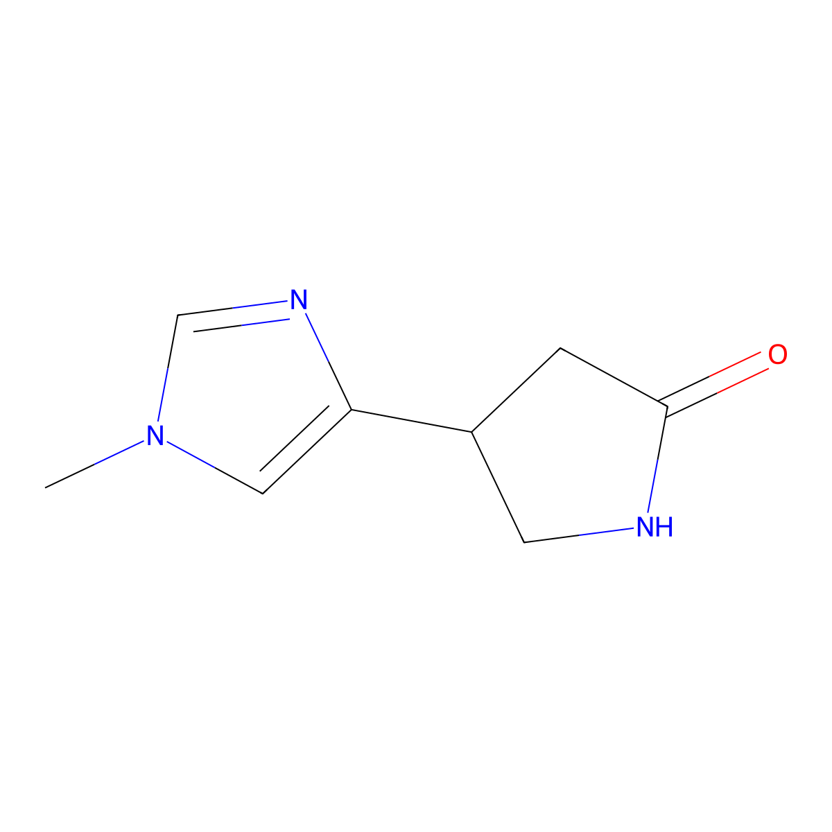 4-(1-methyl-1H-imidazol-4-yl)pyrrolidin-2-one molecular structure, CAS 85198-92-1
